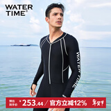 WATERTIME/水川 潜水服男士水母衣浮潜服连体冲浪浮潜衣长袖泳衣 黑色 M