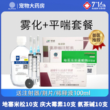 辉鹏宠物雾化液治疗套餐猫鼻支雾化药猫咪杯状狗感冒肺炎喷嚏咳嗽窝咳 （庆大+地米+氨茶碱）* 10支*1盒 宠物雾化药