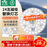 雷士（NVC）led灯盘吸顶灯替换灯芯灯板磁吸灯泡灯条贴片替换灯盘光源灯管 Ra90-24W三色/15-20㎡(含接线柱)