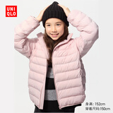 优衣库童装男女童PUFFTECH空气棉服可机洗连帽外套排骨棉服478123 10 水粉色 140