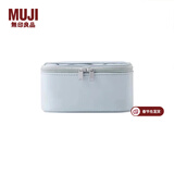MUJI 聚酯纤维化妆包 收纳包便携式 小化妆包 洗漱包收纳袋 居家旅行 方型/13.5*10.5*7.5cm/水蓝色