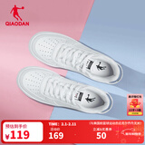 乔丹男鞋板鞋革面小白鞋女鞋空军一号厚底增高情侣休闲运动鞋本命年 女-白色【店长推荐】 36