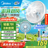 美的（Midea） 电风扇 家用风扇7叶落地扇立式轻音节能大风量电扇台扇迷你扇台立两用转页扇空气循环扇安静低音 【40加宽】智能操作 飓风节能 家用落地扇