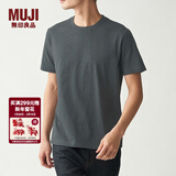 MUJI MUJI 男式 印度棉天竺编织 圆领短袖T恤 ABA01A0S 炭灰色 M