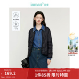 茵曼（INMAN）轻薄简约无领短款羽绒马甲女士2025新款可内搭可外穿薄款外套 黑色 M