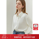 范思蓝恩23FS11369 蝴蝶结雪纺衬衫女长袖新款气质飘带衬衣 白色 M