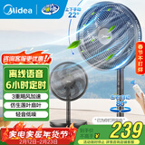美的（Midea） 电风扇 家用风扇7叶落地扇立式轻音节能大风量电扇台扇迷你扇台立两用转页扇空气循环扇安静低音 香薰风感丨语音遥控 家用落地扇