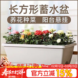 德沃多霍伦种菜花盆大号(灰色)家庭育苗盆长方形种植多肉箱阳台种菜箱