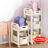 安尔雅办公室落地包架桌下收纳置物架办公桌包包带轮收纳盒三层