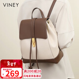 viney牛皮双肩包女大容量轻便出行旅游旅行背包学生书包生日情人节礼物