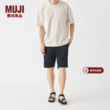 MUJI男式棉弹力斜纹短裤男士裤子休闲裤运动裤男生款AED91C3S