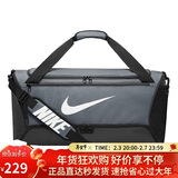 耐克NIKE中性单肩包桶包BRASILIA休闲包DH7710-068铁灰色大号