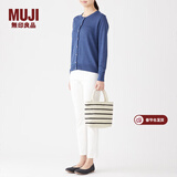 MUJI 印度手工编织 小型托特包 购物袋 手提包 度假沙滩包 原色条纹 3A