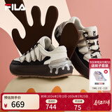 斐乐 斐乐官方女鞋CARROT摩登板鞋萝卜鞋休闲厚底鞋子女 初雪白/黑-PB 36.5