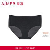 爱慕内裤内衣女士净痕面膜内裤棉质底裆轻薄网眼通透无边剪裁中腰平角内裤AM233941 黑色 M (165)