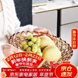 格娜斯 玻璃水果盘家用客厅茶几欧式轻奢风网红高档零食摆放盘大容量