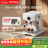 柏翠(petrus) 咖啡机意式浓缩家用小型半自动蒸汽打奶泡PE3833海盐小方 新年礼物