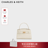 CHARLES&KEITH鳄鱼纹凯莉包手提斜挎婚包包女包生日情人节礼物CK2-50270880-1 Ivory象牙色 S