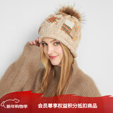 卡蒙（Kenmont）韩版时尚亮片绵羊毛可爱毛球毛线帽潮女秋冬防风保暖针织帽9432 木薯色 适用头围58cm