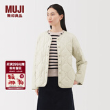 MUJI 女式 蓬松棉服绗缝夹克 女装外套女款棉衣棉袄25年冬季 BD10NA5A 象牙色 XL (165/92A)