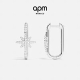 APM Monaco【38女神节礼物】流星矩形银耳环 耳饰气质时尚饰品送女友