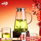 青苹果耐热玻璃凉水壶1.95升大容量 可加热烧水壶 泡茶煮凉茶壶冷水壶