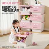 JEKO&JEKO三丽鸥Hello Kitty翻盖式收纳箱玩具储物整理箱 凯蒂猫款 3只装