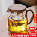 忆壶茶（YIHUTEA） 玻璃茶杯加厚水杯大容量茶水分离杯办公家用泡茶杯子耐热玻璃杯 【鹰嘴不挂流】透明书辰壶500ML