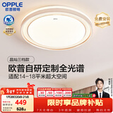 欧普照明（OPPLE）全光谱护眼吸顶灯卧室灯调光LED照明灯具轻奢现代大气晶灿 包安装
