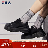 斐乐（FILA）女鞋帆布鞋LAVA胖胖底厚高底增鞋板鞋帆布鞋休闲鞋 黑-BK 36.5