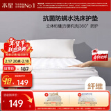 水星家纺薄床垫抗菌阻螨透气垫子榻榻米软床垫床笠式保护垫絮垫150×200cm