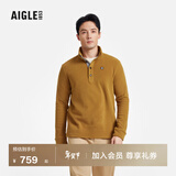 AIGLE艾高抓绒衣经典款POLARTEC户外保暖休闲耐穿半拉链上衣男士 烟草色 BE483 M (175/92A)