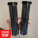罐装高马尾头绳扎头发绳女生发圈新款高弹力耐用橡皮筋皮套头饰 黑+黑色2罐【40根装】