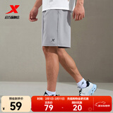 特步短裤男五分裤夏装新款宽松运动裤透气速干裤跑步健身男裤子 泥土灰-0207 M