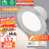 雷士（NVC）LED筒灯开孔75mm嵌入式筒射灯客厅天花灯走廊过道灯背景牛眼灯 铝材Ra80-砂银4W三色-孔75-85mm