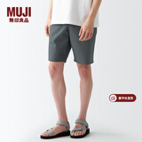 MUJI MUJI 男式 棉水洗府绸 短裤休闲短裤男款夏季纯棉全棉AED14A2S 深灰色 M