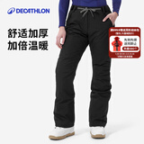 迪卡侬（DECATHLON）冬季户外滑雪运动男女加厚保暖防水单板滑雪裤 SNB 100 【24新款】女士黑色滑雪裤 均码 38