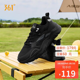 361°运动鞋男春夏季厚底增高黑色通勤休闲跑步老爹鞋子男672426763F-4