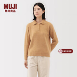 MUJI女式 羊毛混毛圈花式线POLO针织衫毛衣女装上衣25年冬季 BA1QLA5A 驼色 XL (165/92A)