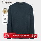 才子（TRIES）商务男士半高领羊毛衫秋冬保暖弹力毛衣男纯色通勤百搭针织衫 灰蓝色 2XL 52 (180/96A)