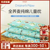 原野春荞儿童枕头荞麦抑菌1-2-6-12岁以上加长幼儿园孩子睡眠枕四季通用 动物世界【10A抑菌+升级双层芯】 单只 30cm*60cm (中号:3-6岁)加长设计