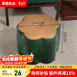家逸（JIAYI） 实木布艺小凳子沙发脚凳换鞋凳小矮凳穿鞋软坐凳四腿户外休闲凳 梅花圆凳