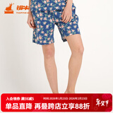 铜牛家居睡衣春夏棉汗布印花女短裤中年标准居家短裤VD003 繁茂蔷薇-白-蓝 M (165/90)