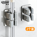 馨沛拖把挂钩304不锈钢免打孔免钉拖把夹浴室卫生间置物架拖布架子