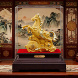 华宣林绒沙金马到成功摆件乔迁送礼公司家居饰品送客户领导同事朋友 【特大号】吉祥如意马