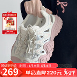 骆驼（CAMEL）丑萌登山鞋女时尚撞色户外休闲鞋 L24M076602 米/银/粉 40