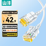 山泽超六类网线细线CAT6A类纯铜 万兆成品连接线 家用电脑宽带兼容千兆网络跳线 10米白色SZB-3100