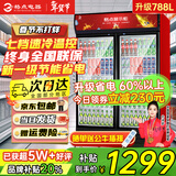 格点大容量饮料柜商用冰柜直冷藏展示柜酒水柜纯风冷无霜保鲜柜超市玻璃门冰箱立式啤酒柜 双门下机组直冷 7挡调温基础款
