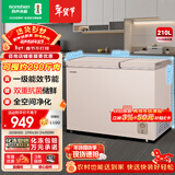 容声（Ronshen）210L双温家用冰柜小型冷柜一级能效节能冷藏冷冻两用抗菌卧式冰箱BCD-210MSA国家补贴