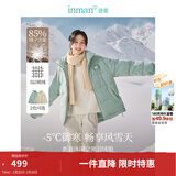 茵曼（INMAN）2025冬季女装新款鸭绒九江羽绒服休闲立领落肩宽松外套大衣上衣 浅灰绿-18449001H1 L